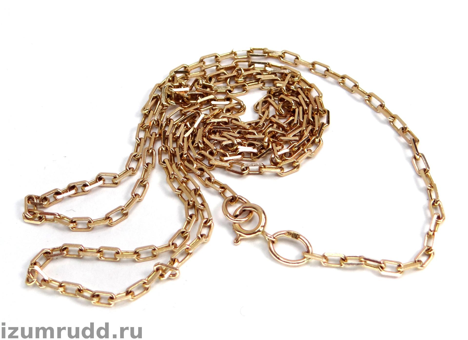 Золотая цепь 585 пробы плетения "Якорь", 60 см