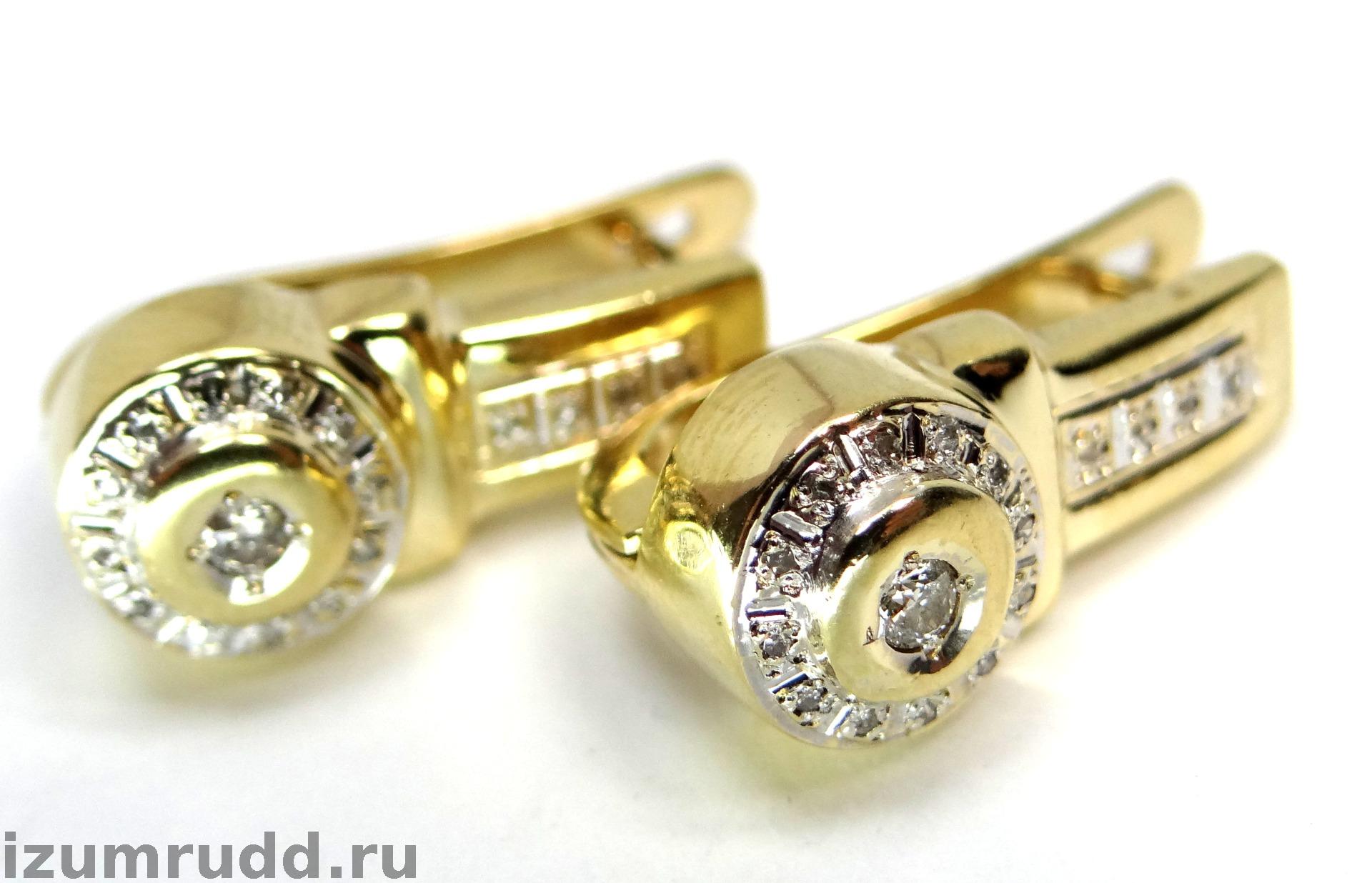 Золотые серьги с бриллиантами