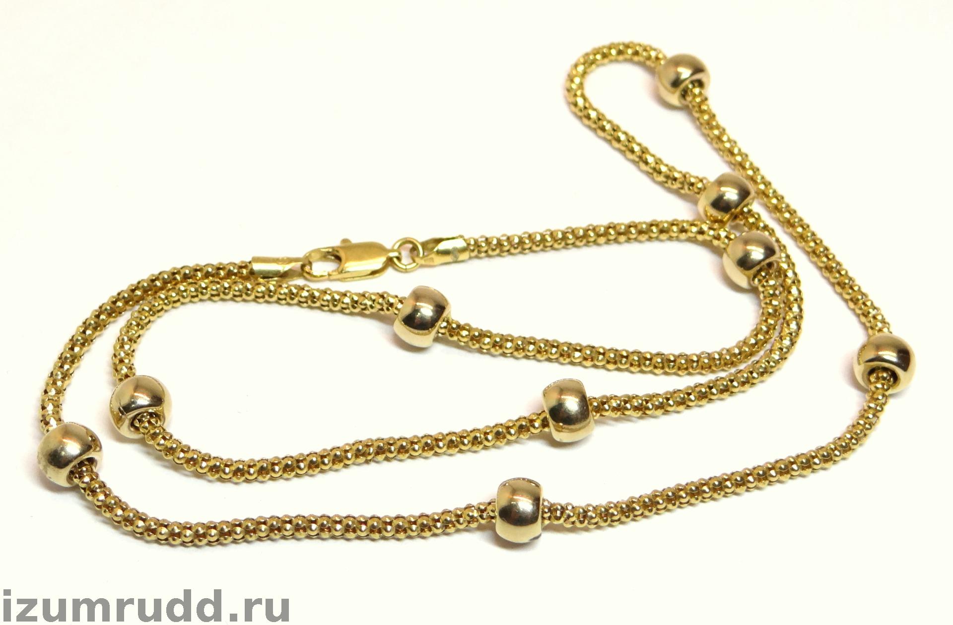 Золотая итальянская цепочка 750 пробы с шариками