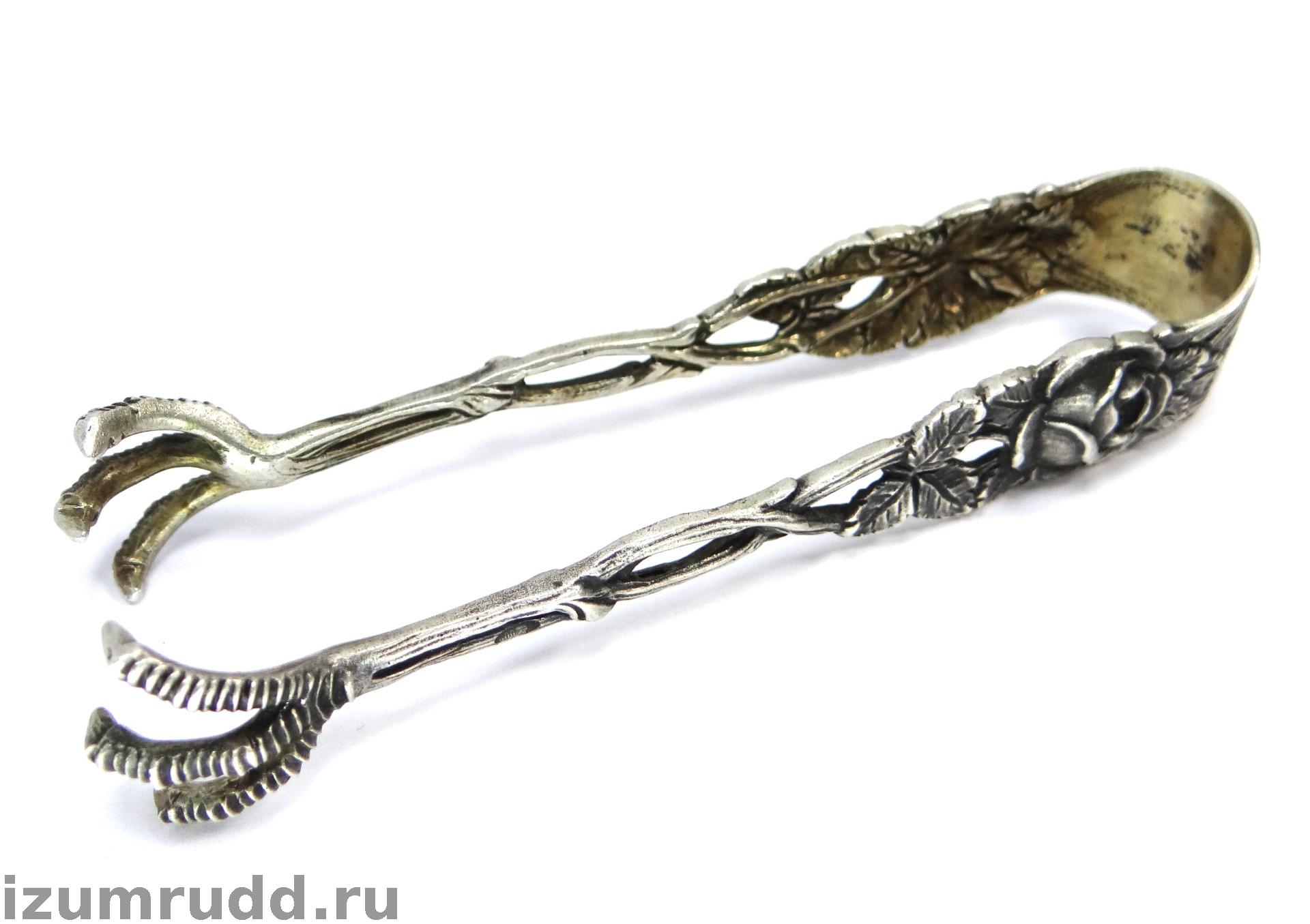 Серебряные щипцы для сахара