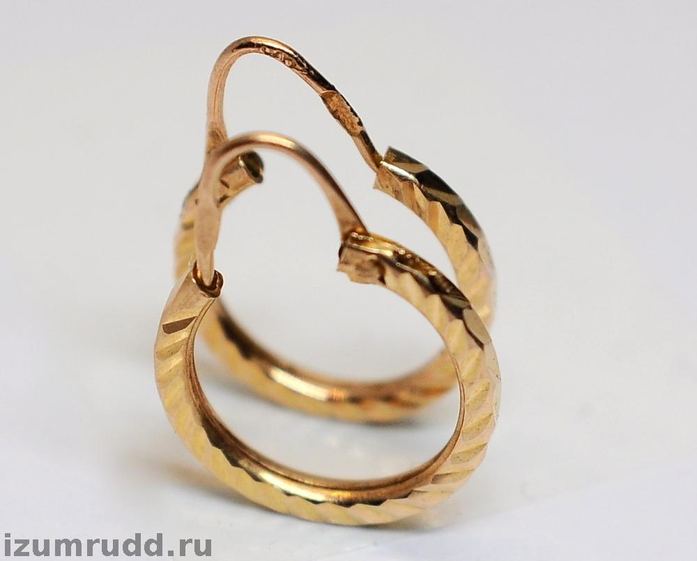 Золотые серьги "Колечки" 585 пробы