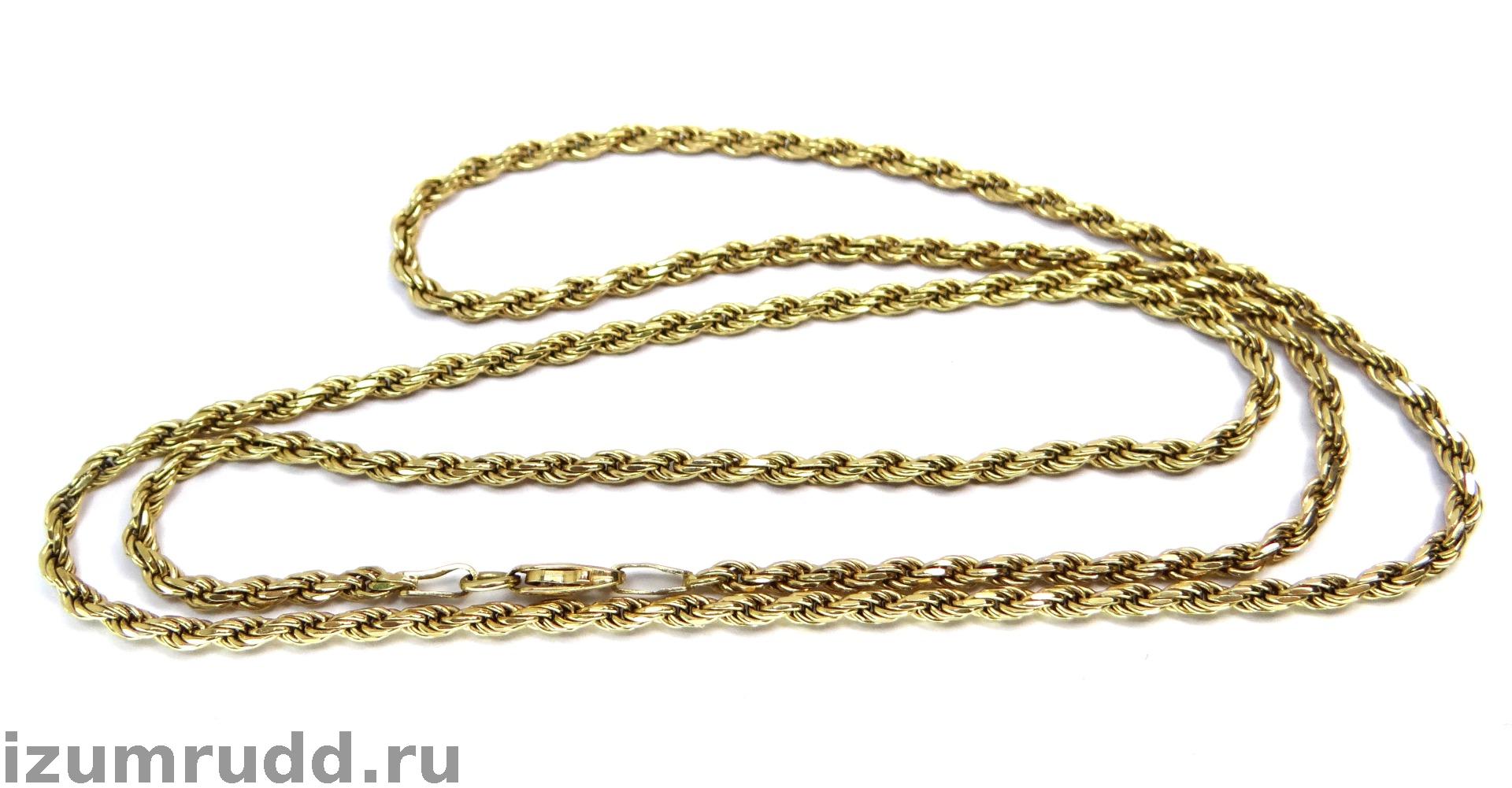 Итальянская золотая цепь Веревка, 55 см