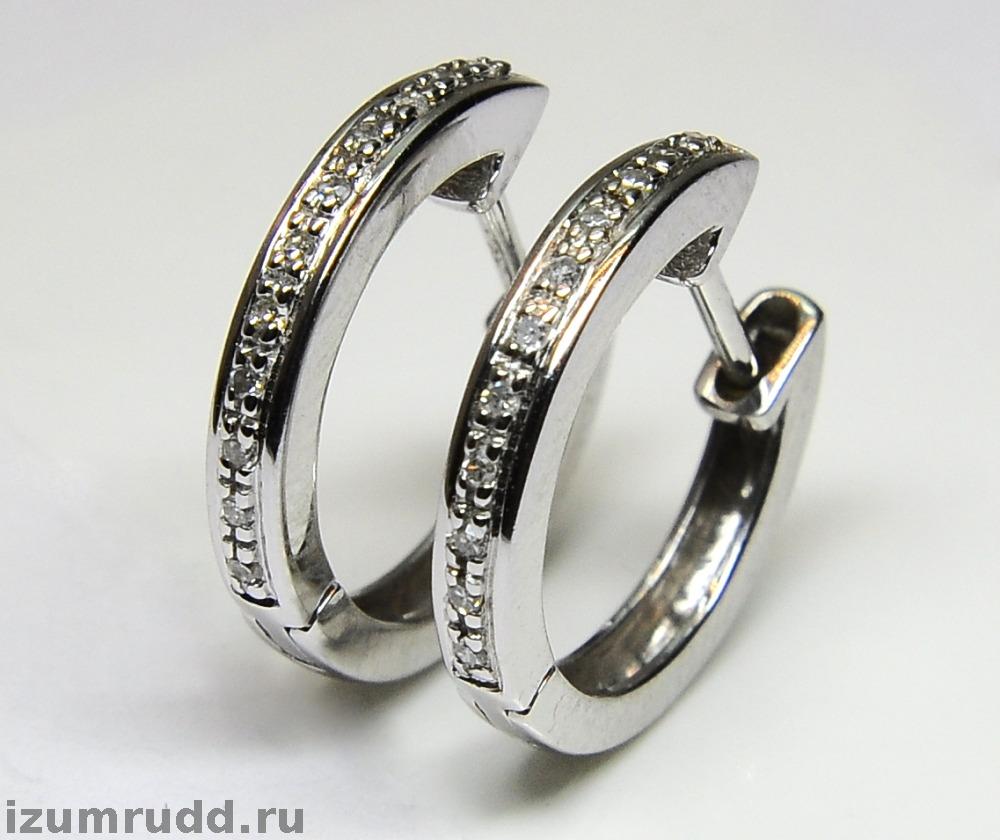 Серьги "Колечки" золотые с бриллиантами 585 пробы