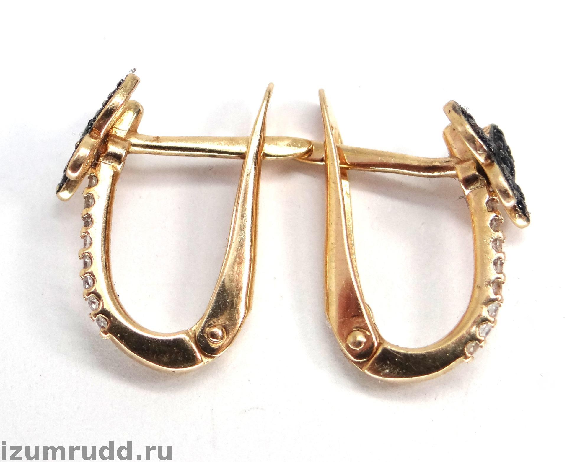Золотые серьги "Бабочки" 585 пробы