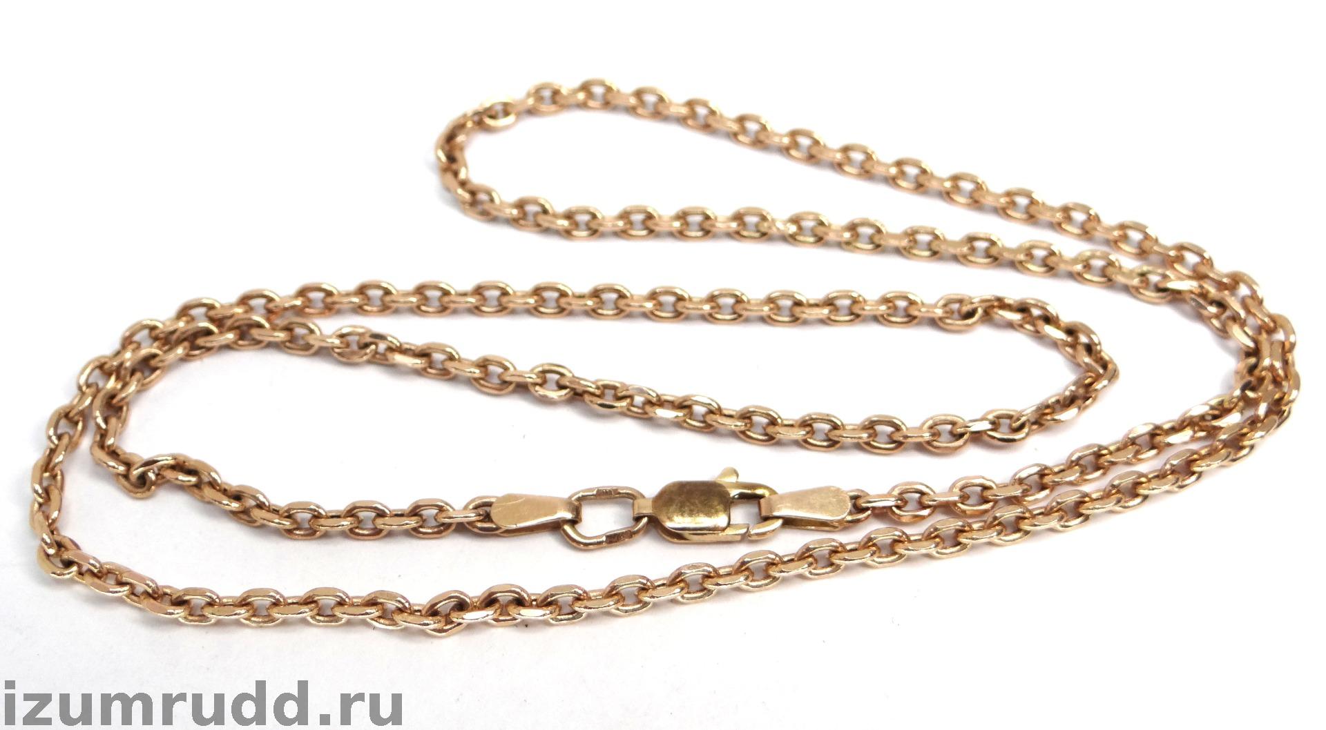 Золотая цепь 585 пробы плетения "Якорь", 50 см