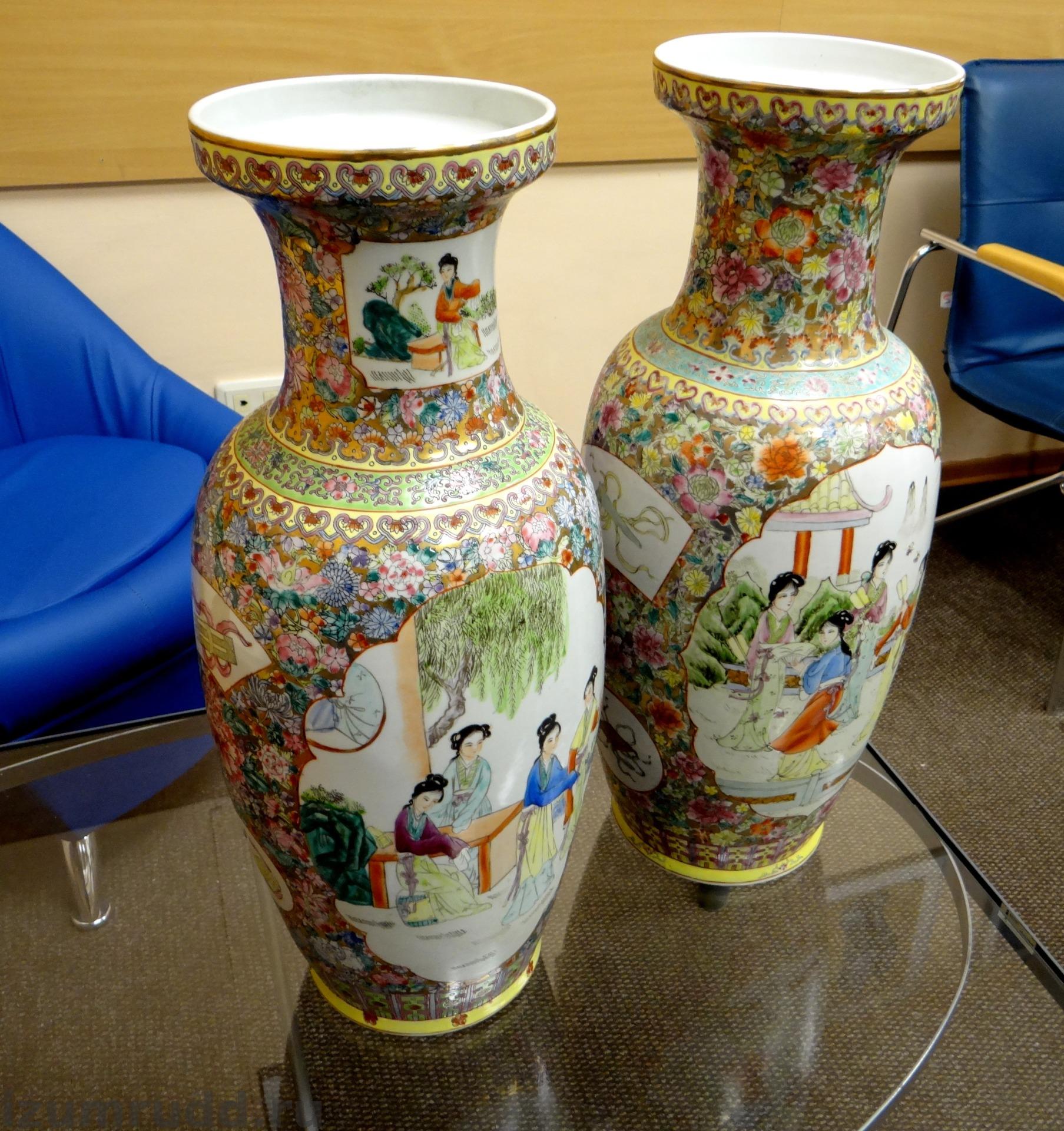 Напольная китайская фарфоровая ваза, высота 60 см