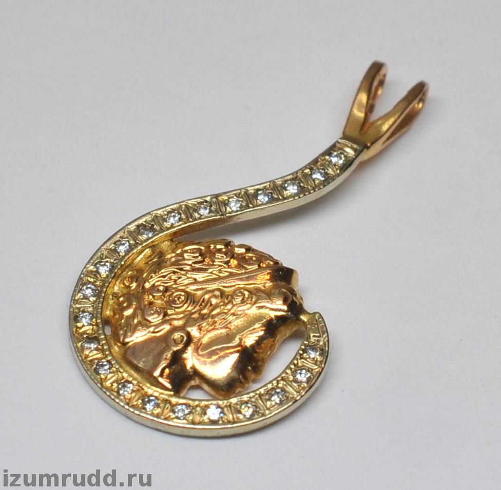 Золотой кулон знак зодиака "Дева" 585 пробы