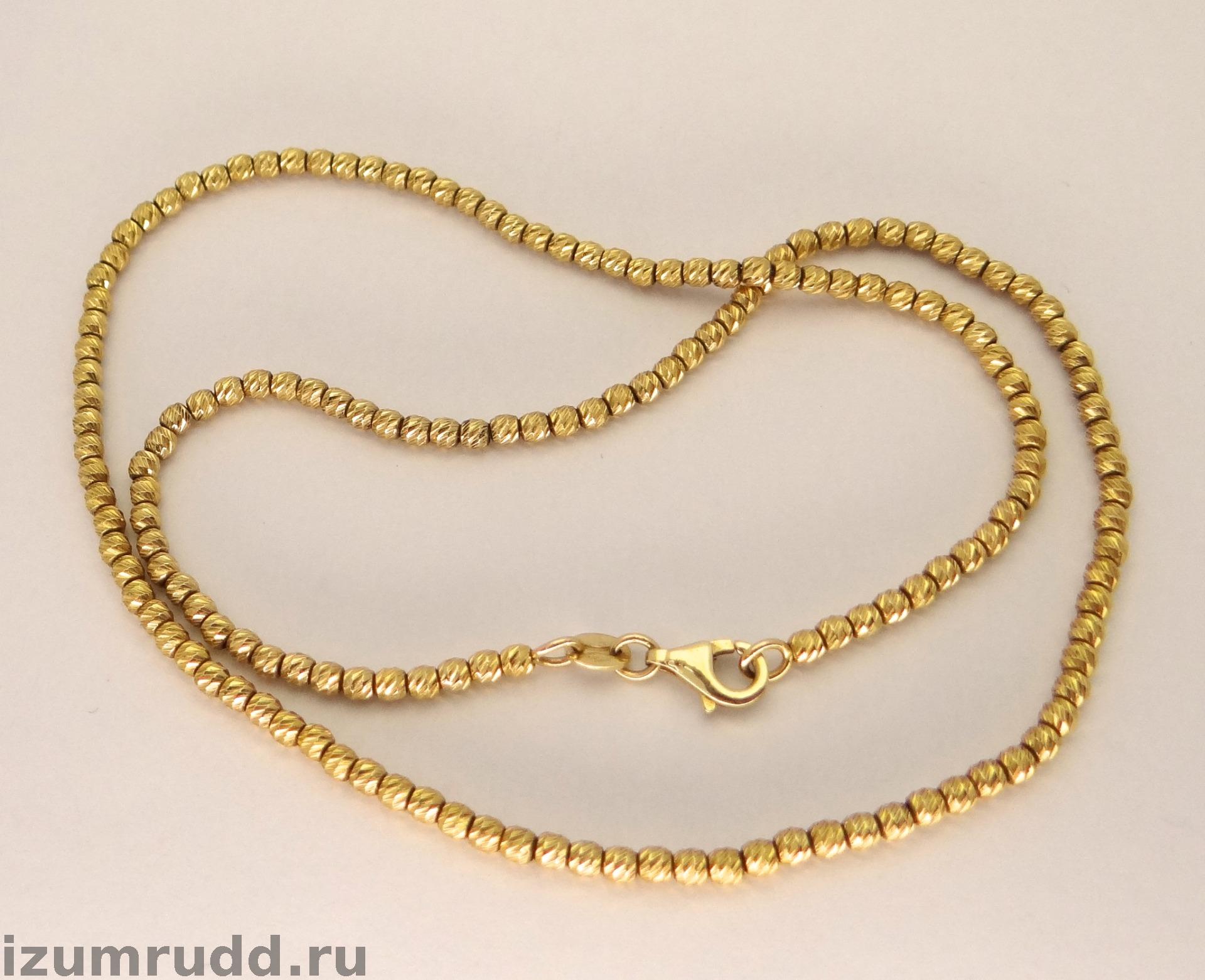 Золотая итальянская цепочка 585 пробы с шариками
