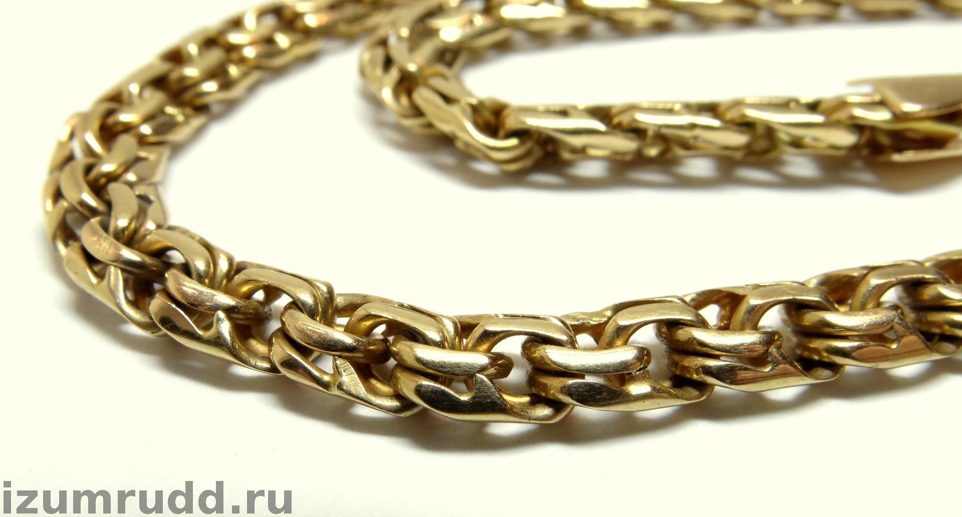 Массивная золотая цепь "Бисмарк" 583 пробы, 66 см
