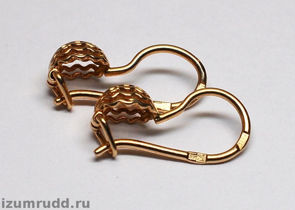 Детские золотые сережки 585 пробы